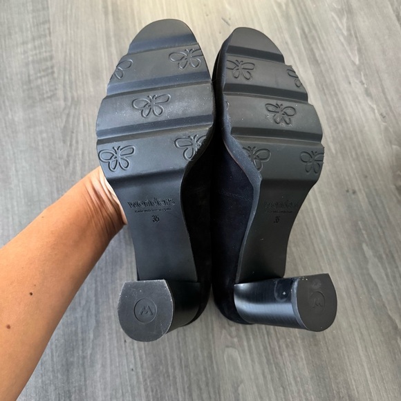 Wonders Fly Memory Gel  Black suede platform pump Heels size 35 (5) - Picture 6 of 11